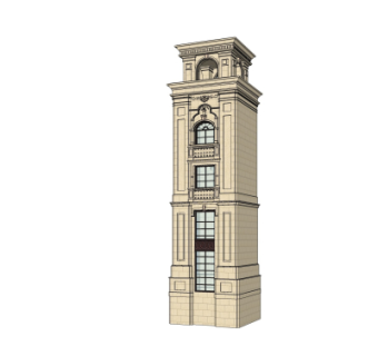 新古典塔楼免费su模型