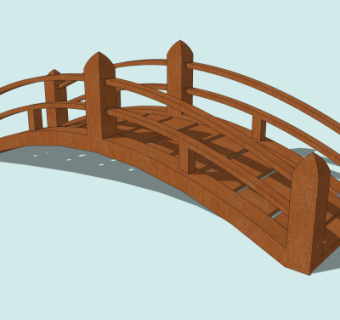 自然风木桥免费su模型