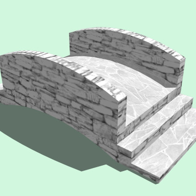 自然风石桥su模型