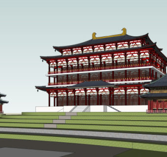 日式神社su模型