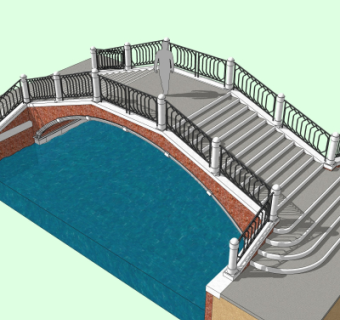 现代拱桥免费su模型