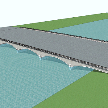 现代大桥免费su模型