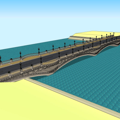 欧式大桥su模型