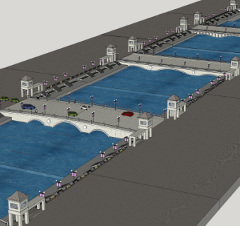 现代大桥免费su模型
