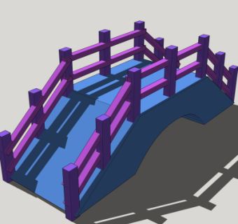 中式拱桥免费su模型