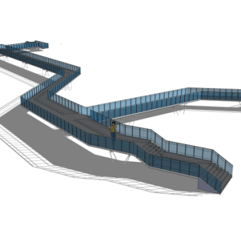 现代景观桥免费su模型