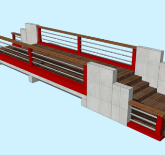 自然风木桥免费su模型