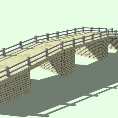 自然风石桥su模型