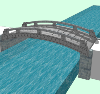 自然风石桥免费su模型