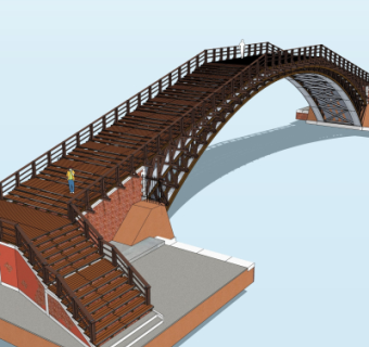 现代拱桥免费su模型