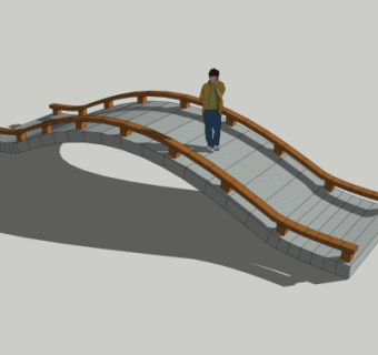 现代拱桥免费su模型