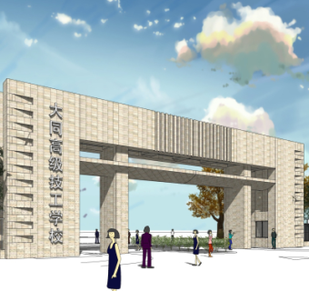 现代建筑门头su模型