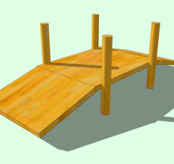 自然风木桥免费su模型