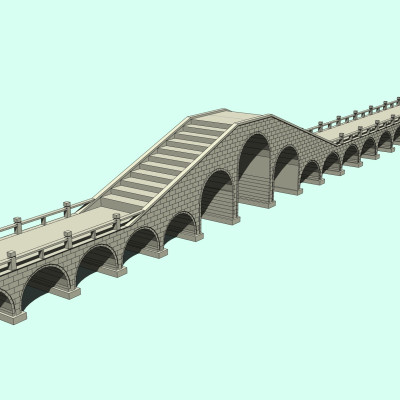 自然风石桥su模型