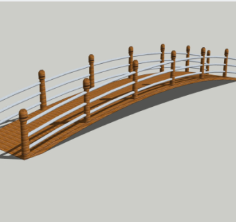 自然风木桥免费su模型