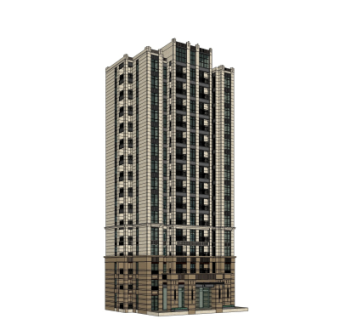 新古典高层公寓楼su模型