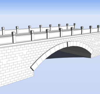 自然风石桥免费su模型