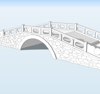 自然风石桥免费su模型
