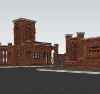 欧式小区入口免费su模型