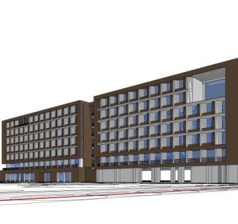 现代办公楼su模型