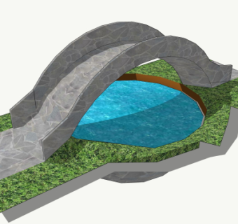 自然风石桥免费su模型