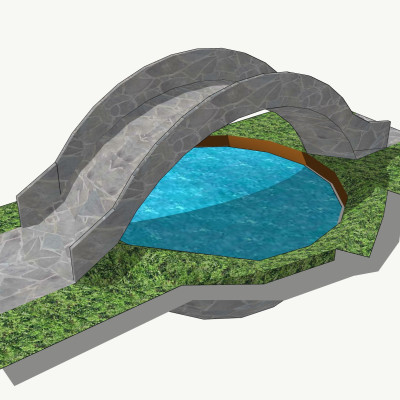 自然风石桥su模型