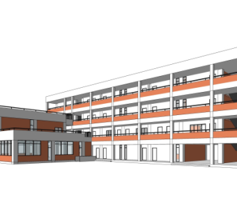 现代教学楼su模型