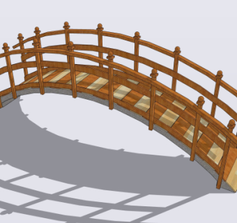 自然风拱桥免费su模型