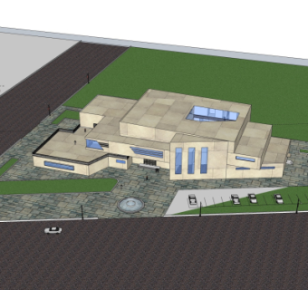 现代博物馆su模型