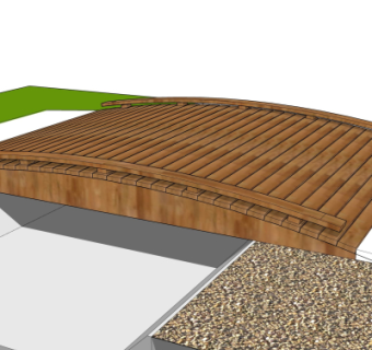 自然风木桥免费su模型