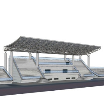 现代运动场看台免费su模型