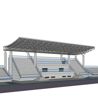 现代运动场看台su模型