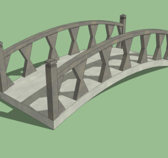 自然风石桥免费su模型