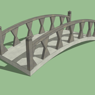 自然风石桥su模型