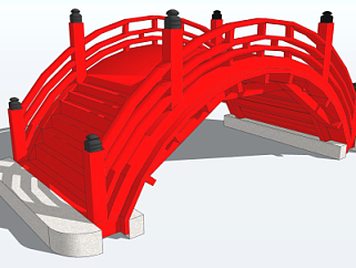 中式拱桥免费su模型