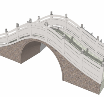 自然风拱桥免费su模型