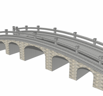 自然风石桥免费su模型