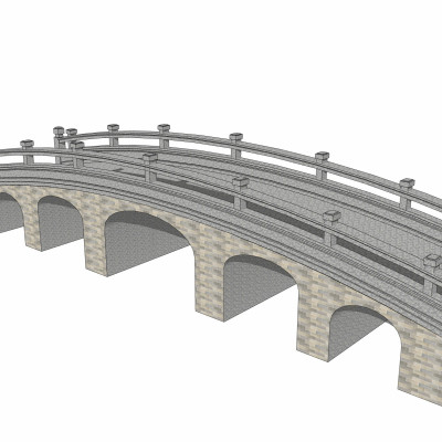 自然风石桥su模型