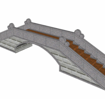 自然风拱桥免费su模型