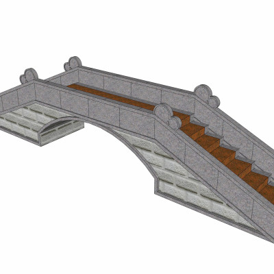 自然风拱桥su模型