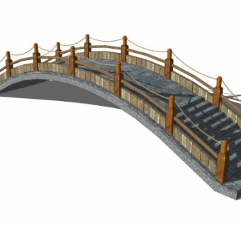 自然风拱桥免费su模型