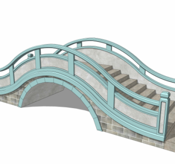自然风拱桥免费su模型