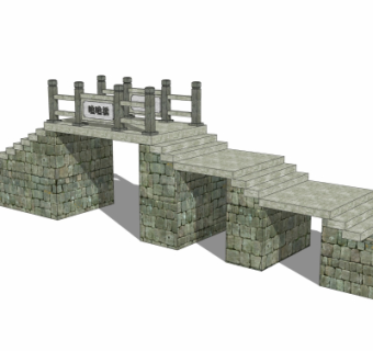 自然风石桥免费su模型