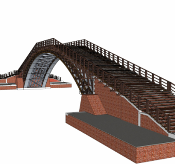 自然风拱桥免费su模型