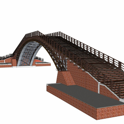 自然风拱桥su模型