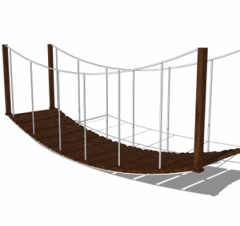 自然风木桥免费su模型
