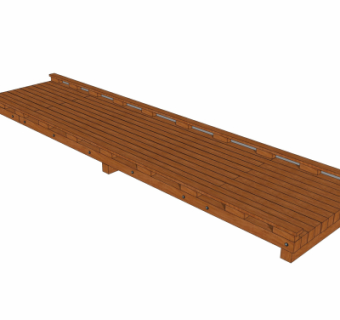 自然风木桥免费su模型