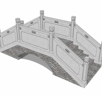 自然风石桥免费su模型