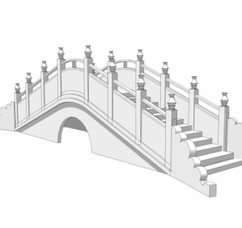 自然风拱桥免费su模型