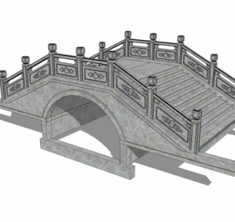 自然风石桥免费su模型